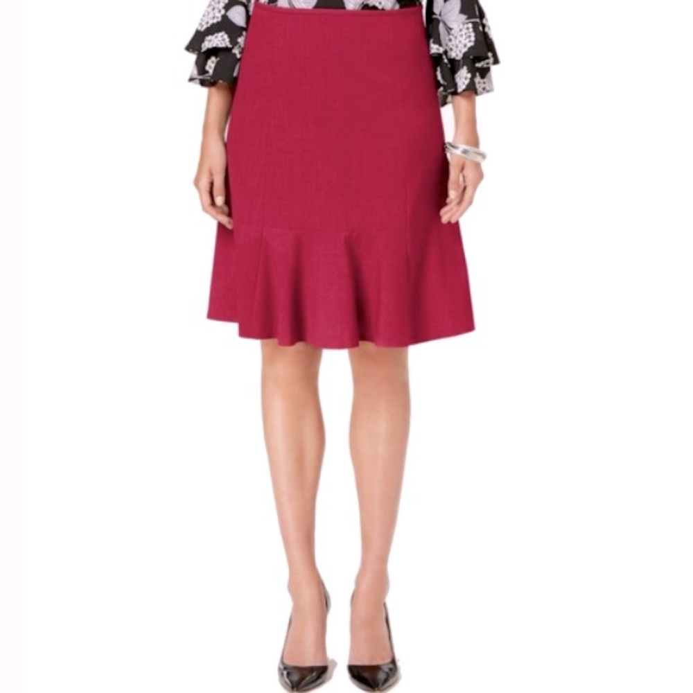 New Sunny Choi 100% Silk Valentines Day Red Skirt Size 14W